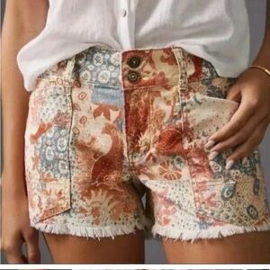 Anthropologie The Wanderer Low-Rise Bandanna Print Shorts, Size 27